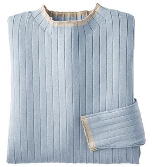 BELLUNA（ベルーナ）の「コットンミックスリブセーター（ニット・セーター）」｜ブルー