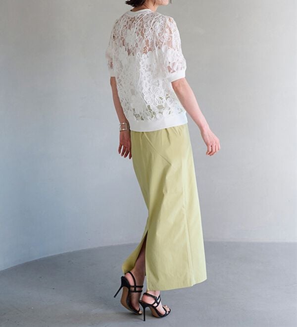 RANAN（ラナン）の「花柄立体レースリブ切替プルオーバー（ブラウス）」｜詳細画像