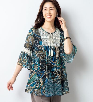 ルフラン（ルフラン）の「シフォンプリントチュニック＜ルーゼリア＞（チュニック）」