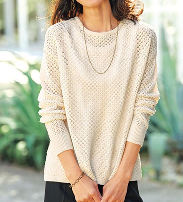 BELLUNA（ベルーナ）の「２ＷＡＹ透かし編リボンニットカーディガン（ニットカーディガン）」｜詳細画像