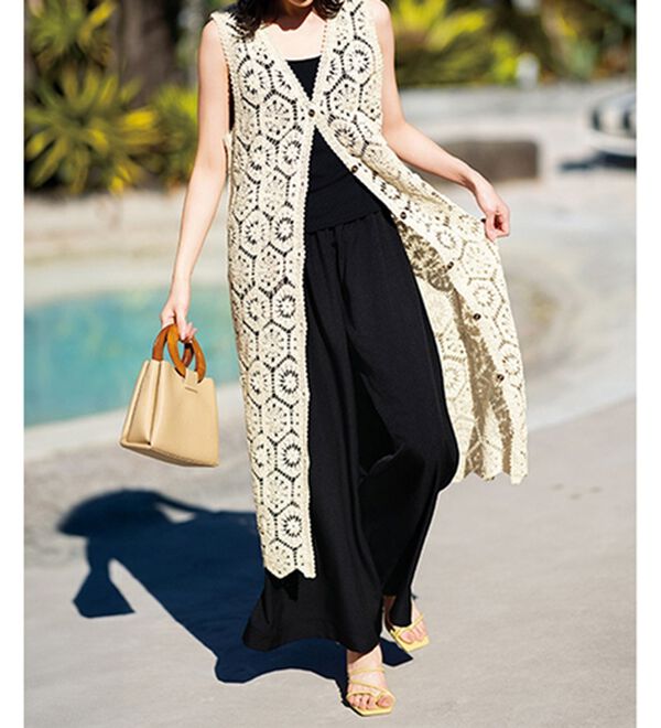 RANAN（ラナン）の「麻調ボリュームワイドパンツ（フルレングスパンツ）」｜詳細画像