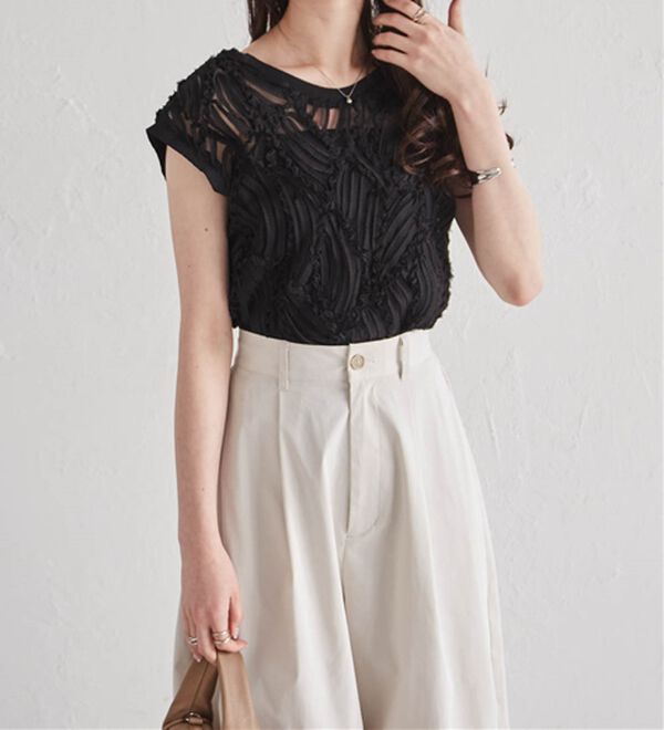 RANAN（ラナン）の「【前後２ＷＡＹ】シアー刺しゅうベスト（ベスト）」｜詳細画像