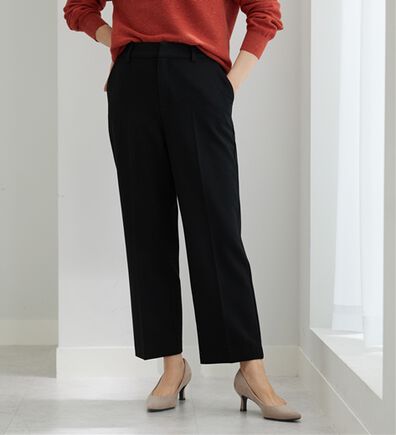 BELLUNA（ベルーナ）の「サマ見え（SW）ウール調素材ストレートパンツ（フルレングスパンツ）」