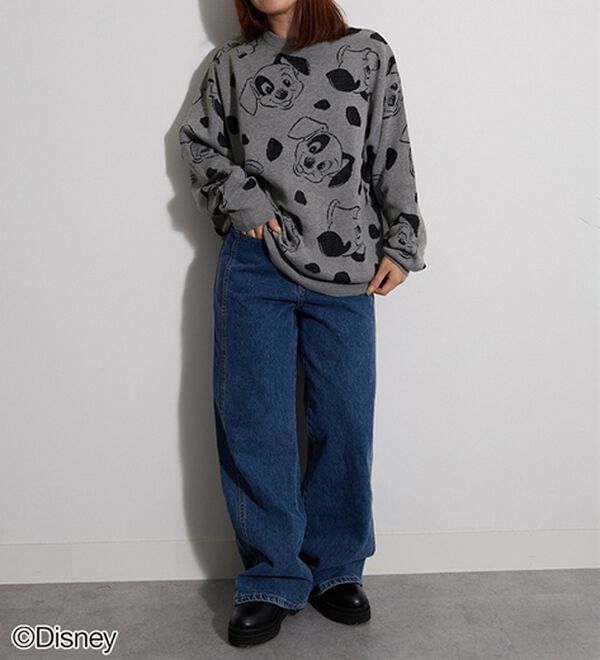 BELLUNA（ベルーナ）の「＜Ｄｉｓｎｅｙ＞【１０１匹ワンちゃん】総柄ジャカードゆったりセーター（ニット・セーター）」｜詳細画像