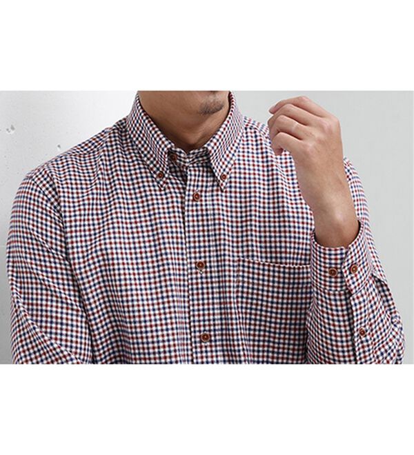 「＜バイロフト（Ｒ）＞カシミヤタッチネルシャツ（メンズシャツ）」｜詳細画像