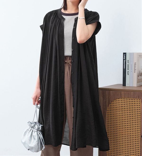 Viola e Viola（ヴィオラ エ ヴィオラ）の「【接触冷感】スラブ素材ギャザーワンピース（その他ワンピース）」｜詳細画像