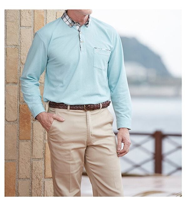 「【２色組】キチンとキマる！主役級夏長袖ポロシャツ（メンズシャツ）」｜詳細画像