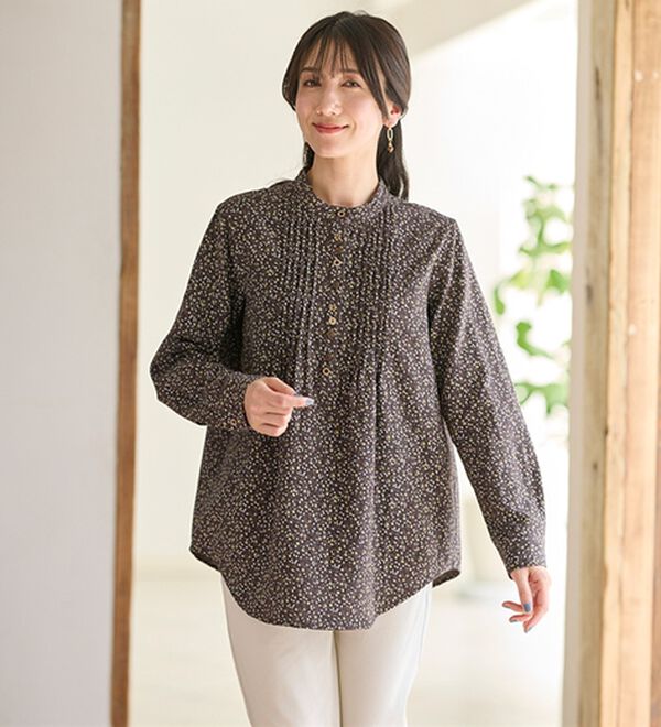 BELLUNA（ベルーナ）の「綿１００％ダブルガーゼオーバーブラウス（ブラウス）」｜詳細画像