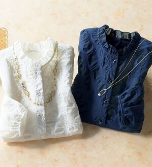 ルフラン（ルフラン）の「【２色組】ぽこぽこ可愛い涼やかブラウス（ブラウス）」｜詳細画像