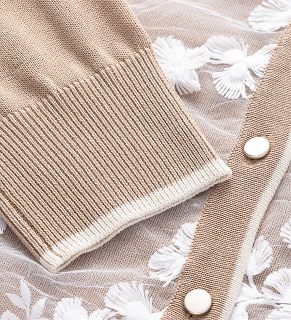 REHERSALL☆リハーズオール☆カーディガン☆ アンティークレース Gauze# // ANTIQUE LACE KNIT CARDIGAN /アンティークレース