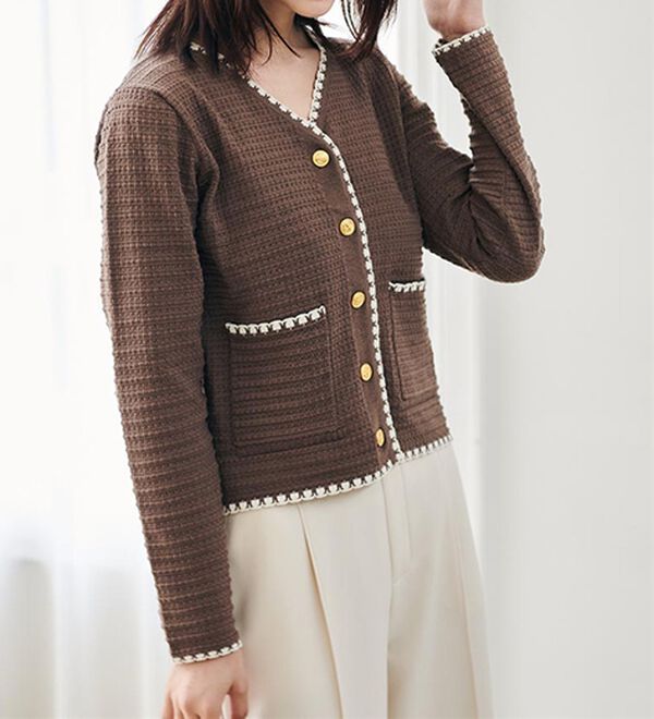 RANAN（ラナン）の「ツイード風配色ニットカーディガン（ニットカーディガン）」｜詳細画像