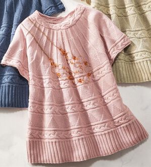 ルフラン（ルフラン）の「綿１００％日本製ホールガーメントニット（ニット・セーター）」｜ローズ