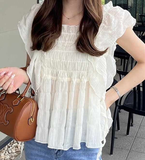 GeeRA（ジーラ）の「フリルシャーリングブラウス（ブラウス）」｜詳細画像