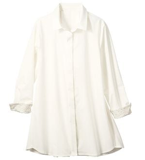 VINNO（ヴィノ）の「＜ＳＯＬＯＴＥＸ（Ｒ）＞使用ストレッチシャツチュニック（シャツ）」｜オフホワイト