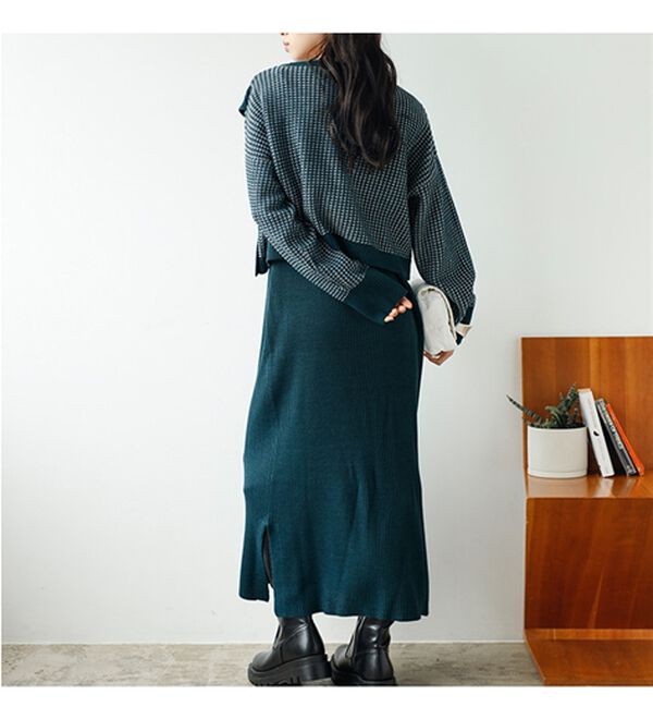 GeeRA（ジーラ）の「レイヤード２点セットワンピース（ニットワンピース）」｜詳細画像