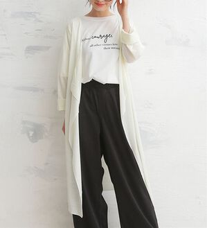 A HAPPY MARILYN（アハッピーマリリン）の「【Ｍ～８Ｌ】【ＵＶカット】長袖トッパーカーディガン（ニットカーディガン）」｜アイボリー