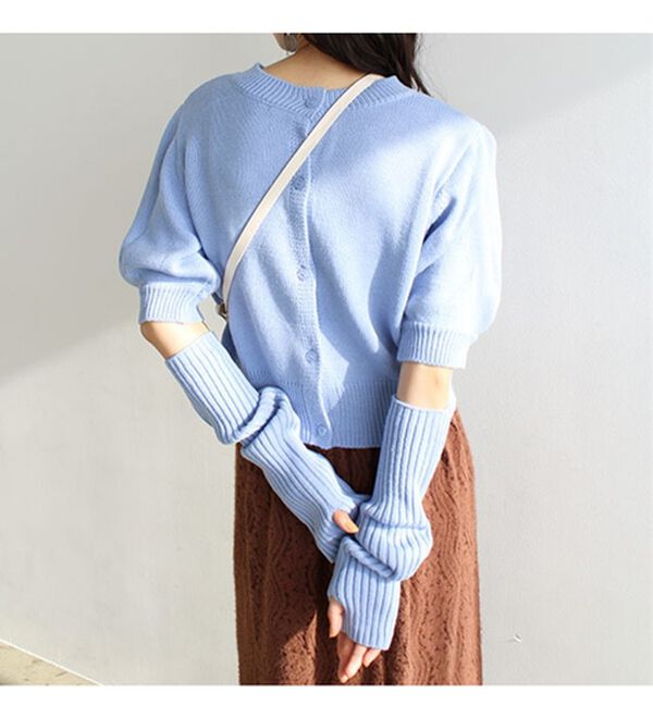 GeeRA（ジーラ）の「マルチウェイアームウォーマー付ニットカーディガン（ニットカーディガン）」｜詳細画像