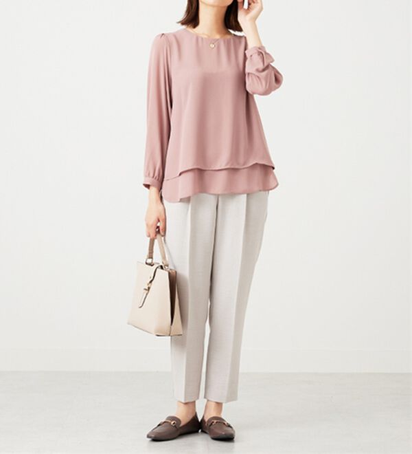 BELLUNA（ベルーナ）の「ジョーゼット素材裾ティアードブラウス（ブラウス）」｜詳細画像