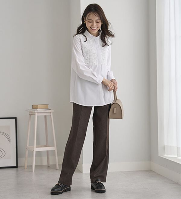 BELLUNA（ベルーナ）の「ビューティフルレングス脚長ワイドパンツ（フルレングスパンツ）」｜詳細画像