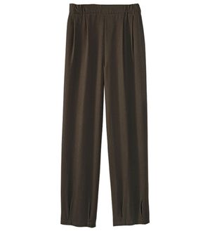 BELLUNA（ベルーナ）の「綿１００％やわらかチノゆったりパンツ（ワイドパンツ・ガウチョ）」｜ブラウン