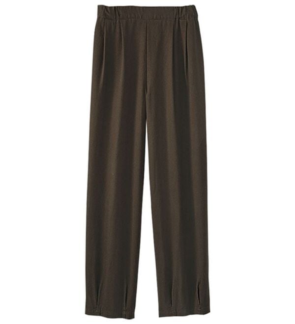 BELLUNA（ベルーナ）の「綿１００％やわらかチノゆったりパンツ（ワイドパンツ・ガウチョ）」｜ブラウン