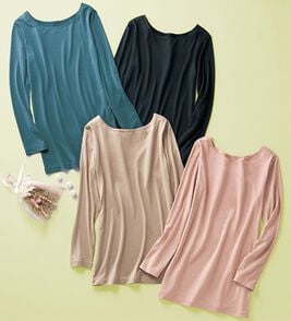 「ニットの不快感にさよならクルーネックインナー（肌着・インナーウェア）」