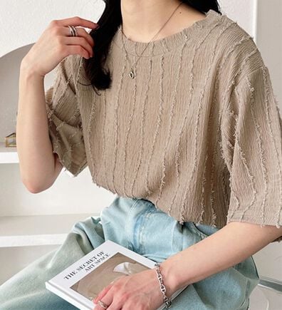 GeeRA（ジーラ）の「シャギージャカードＴシャツ（カットソー）」