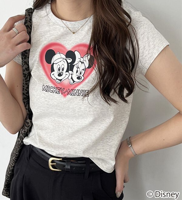 GeeRA（ジーラ）の「【Disney/ディズニー】別注〈Mickey Mouse＆Minnie Mouse〉〈Marie〉コンパクトプリントTシャツ（Tシャツ）」｜詳細画像