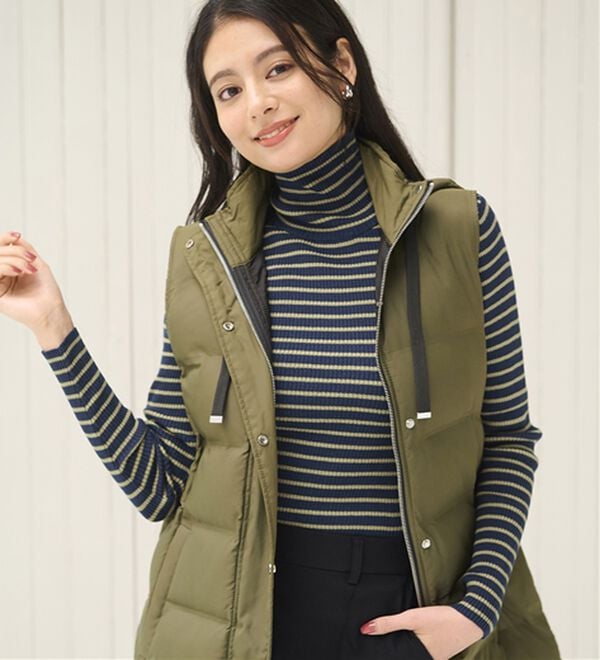 BELLUNA（ベルーナ）の「＜＆ｃｏｃｏｃｈｉ＞ハピネスコットン１００％×吸湿発熱リブタートルニット（ニット・セーター）」｜詳細画像