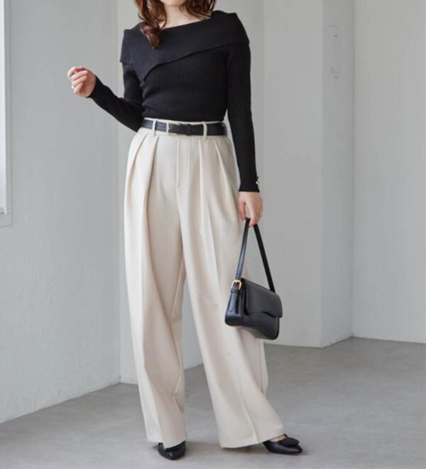 RANAN（ラナン）の「アシメオフショルリブニット（ニット・セーター）」｜詳細画像