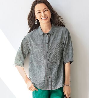 BELLUNA（ベルーナ）の「夏に嬉しいさらっと切替シャツブラウス（シャツ）」｜詳細画像