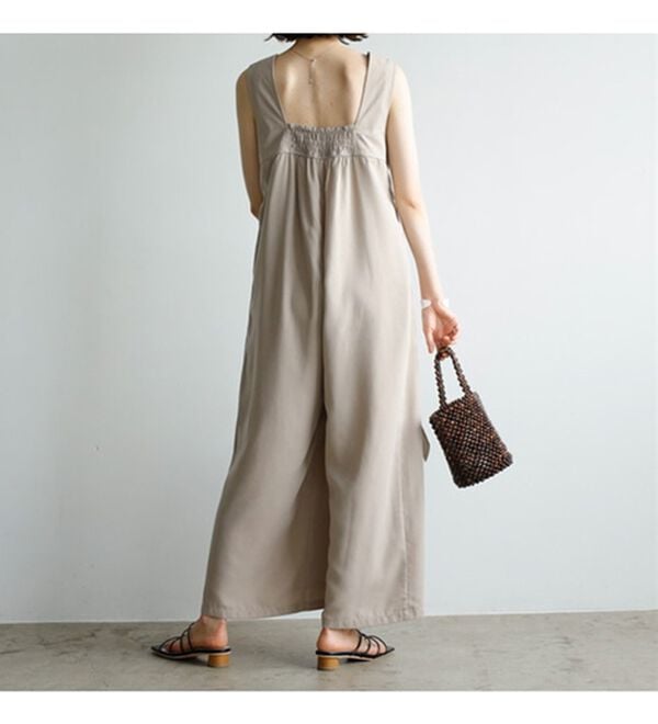 GeeRA（ジーラ）の「リネンタッチリボンサロペットパンツ（オールインワン）」｜詳細画像