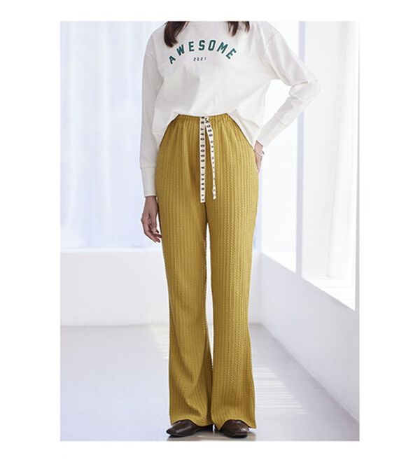 BELLUNA（ベルーナ）の「【３本組】ケーブルジャガードイージーパンツ（フルレングスパンツ）」｜詳細画像