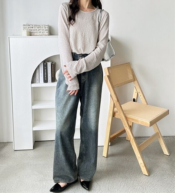 GeeRA（ジーラ）の「クルーネックジャガードプルオーバー（カットソー）」｜詳細画像