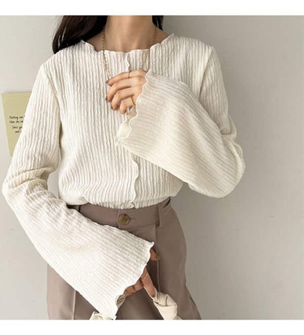 GeeRA（ジーラ）の「前後２ｗａｙフレアスリーブカットソー（カットソー）」｜詳細画像