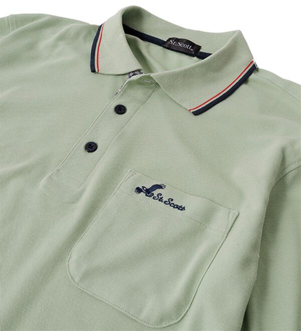 「ブランドデザイン５分袖ポロシャツ（メンズポロシャツ）」｜詳細画像