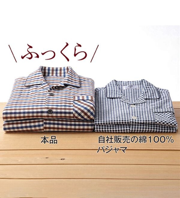 「日本製ふっくらあたたか綿毛布パジャマ（メンズルームウェア）」｜詳細画像