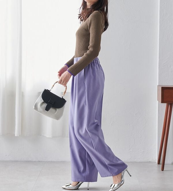 RANAN（ラナン）の「もちもちリブパイピングハイネックニット（ニット・セーター）」｜詳細画像