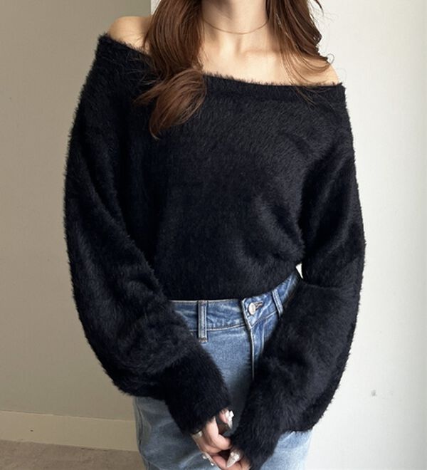 GeeRA（ジーラ）の「シャギーオフショルニット（ニット・セーター）」｜詳細画像