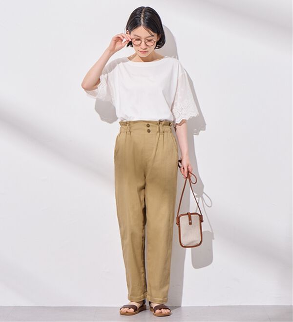 Viola e Viola（ヴィオラ エ ヴィオラ）の「綿混ストレッチウエストデザインシェフパンツ（フルレングスパンツ）」｜詳細画像