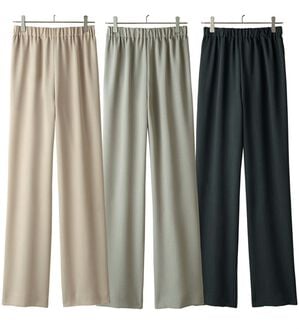 ルフラン（ルフラン）の「【３本組】日本製涼やかドレープパンツ＜フレアール＞（フルレングスパンツ）」｜詳細画像