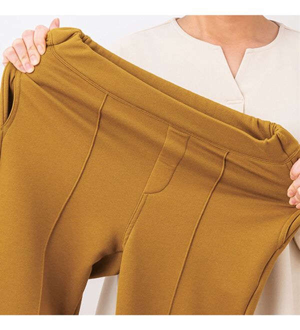 VINNO（ヴィノ）の「美のフィット・カルゼ素材ストレートパンツ　起毛あり　（股下６３ｃｍ・股下６８ｃｍ）（フルレングスパンツ）」｜詳細画像