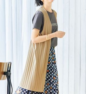 VINNO（ヴィノ）の「さらタッチ・ニットジレカーディガン（ジレ）」｜詳細画像