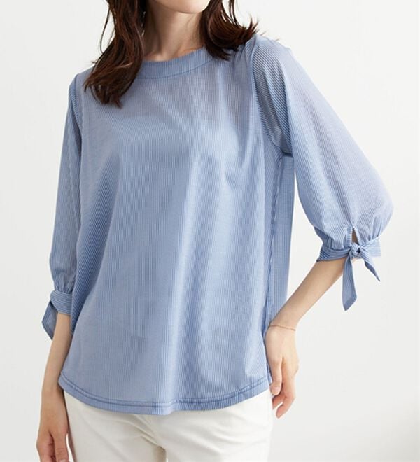 BELLUNA（ベルーナ）の「【2点セット】ストライプシャツ&times;ベストアンサンブル（アンサンブル）」｜詳細画像