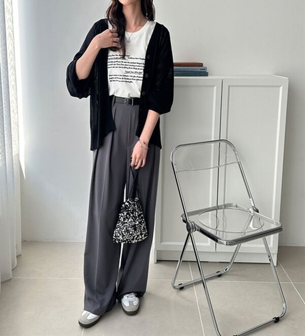 GeeRA（ジーラ）の「接触冷感！Ｖネックカーディガン（ニットカーディガン）」｜詳細画像