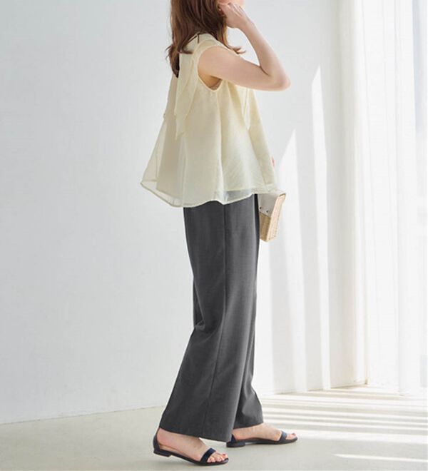 alotta（アロッタ）の「軽やかウエストリボンワイドパンツ（ワイドパンツ・ガウチョ）」｜詳細画像