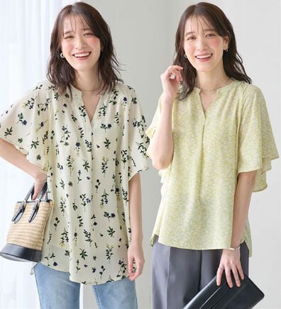 Viola e Viola（ヴィオラ エ ヴィオラ）の「【接触冷感】さらっと涼感フレアスリーブブラウス（ブラウス）」