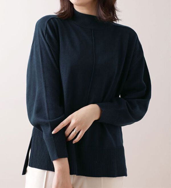 BELLUNA（ベルーナ）の「編地切替デザインニットプルオーバー（ニット・セーター）」｜詳細画像