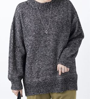 BELLUNA（ベルーナ）の「ラメ入りバックスリットニットプルオーバー（ニット・セーター）」｜黒系