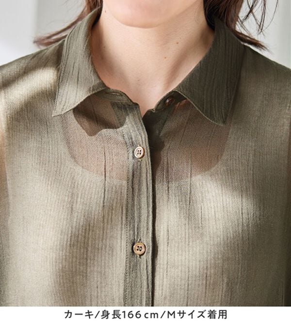 Viola e Viola（ヴィオラ エ ヴィオラ）の「シアー楊柳ゆったりシャツ（シャツ）」｜詳細画像